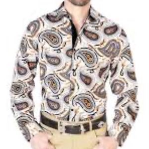 Men’s dress Shirt Long Sleeve Paisley Print